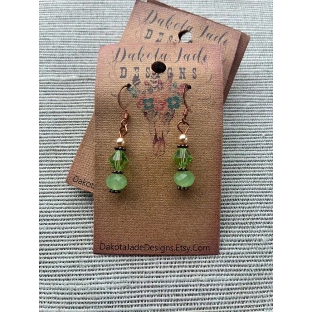 Green beaded earrings